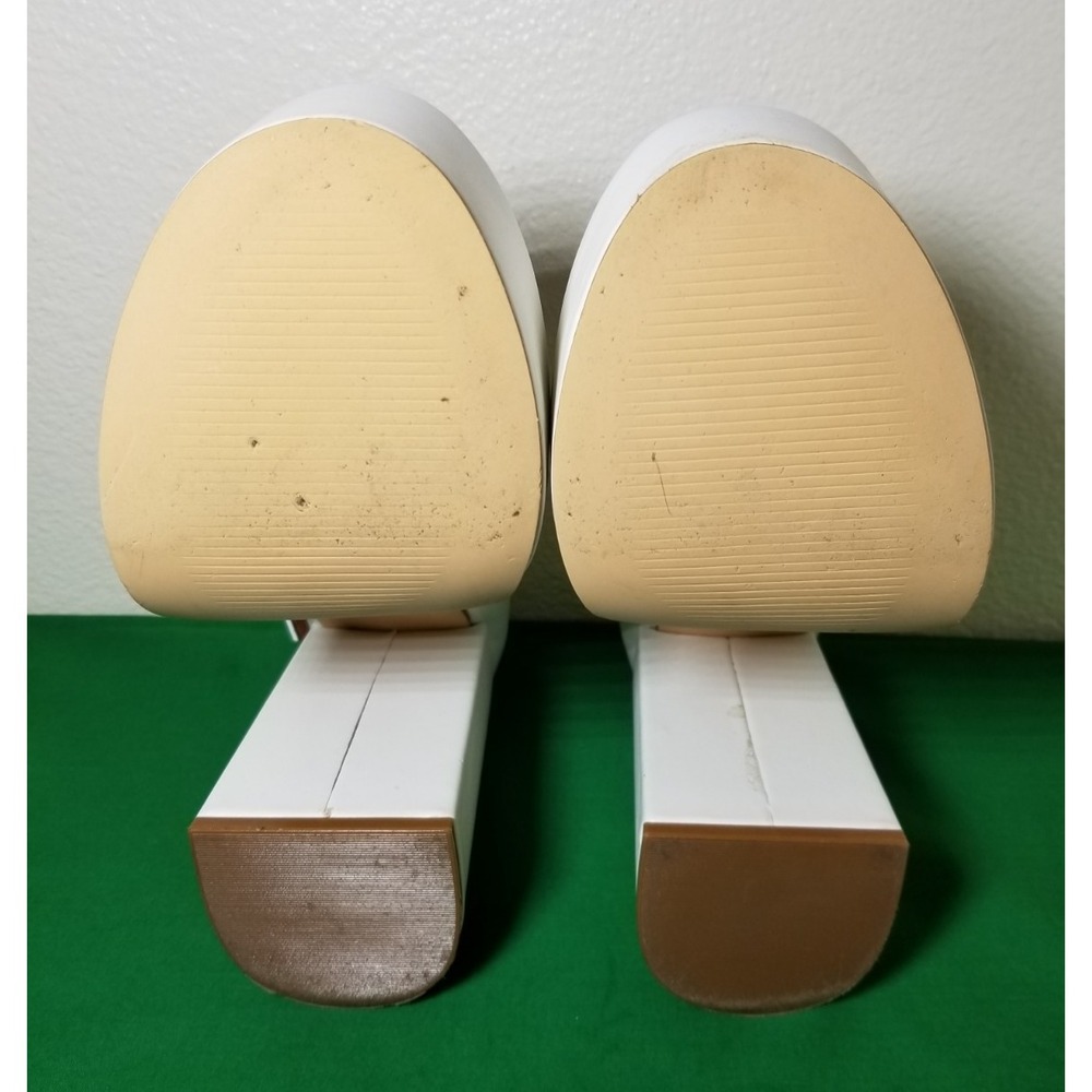 X2B White Mary Jane Skyrise Heels Womens  Sz 7 Platform Chunky Block Retro Doll - Picture 8 of 8